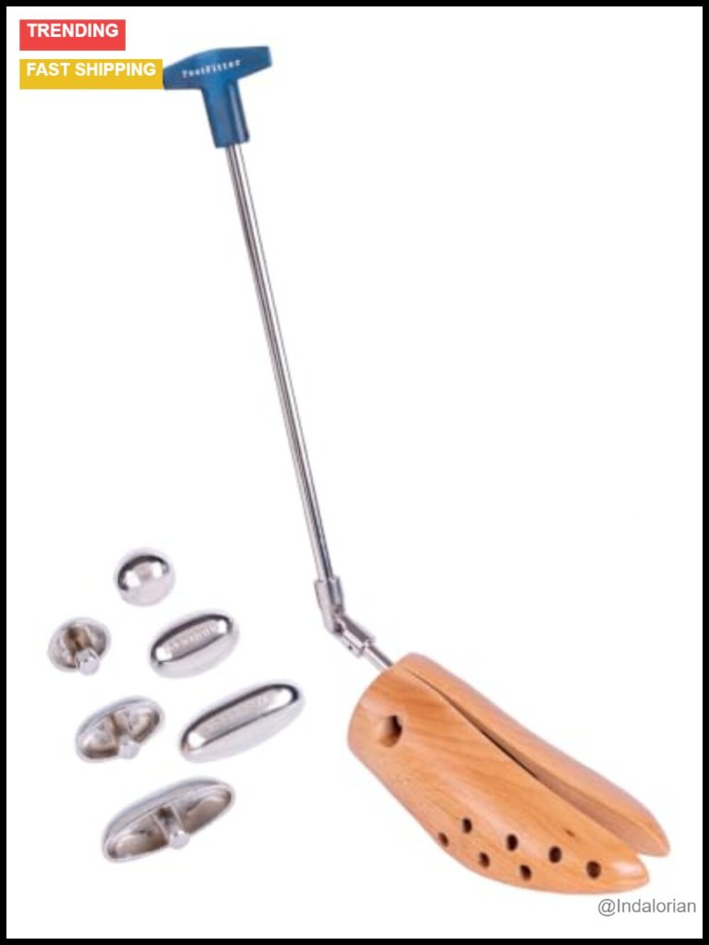 Premium Wooden Boot Stretcher Width Expander w/ Steel Plugs, Heavy Duty Beech